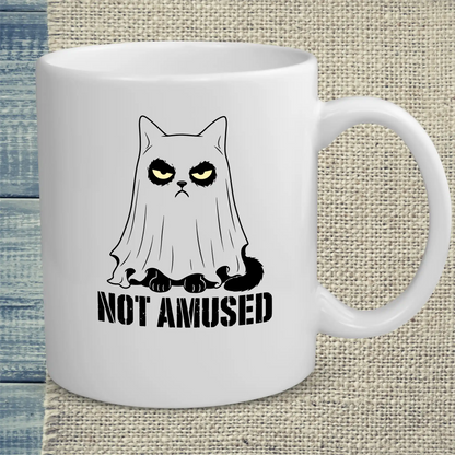 Tasse 325ml - NOT AMUSED - Katze, Halloween