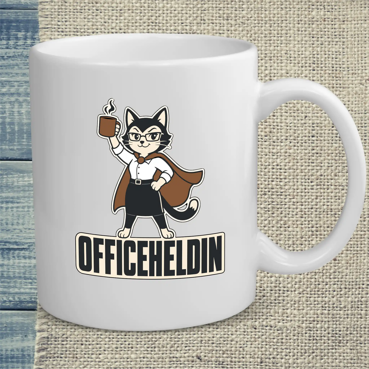 Tasse 325ml - Officeheldin - Katze & Kaffee