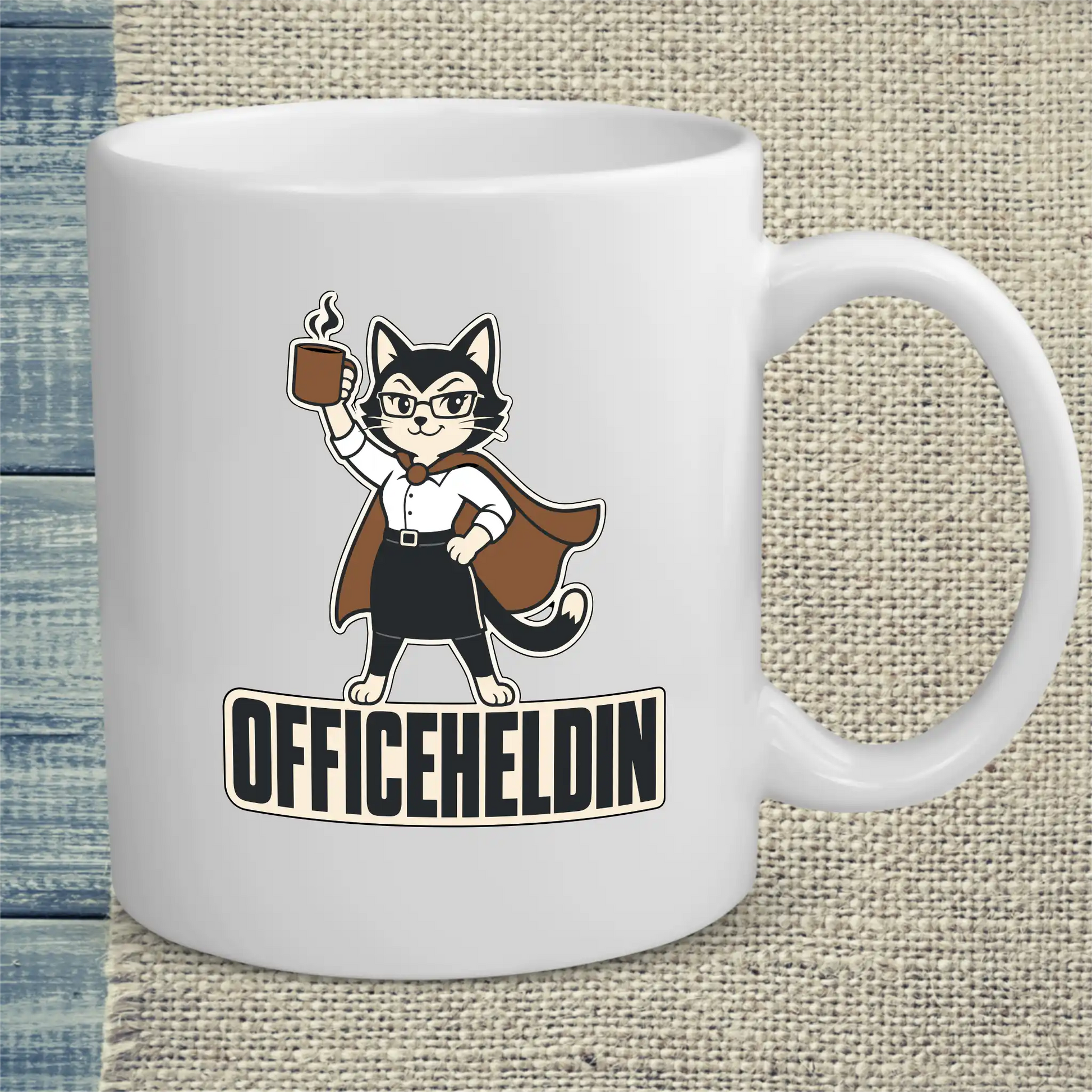 Tasse 325ml - Officeheldin - Katze & Kaffee