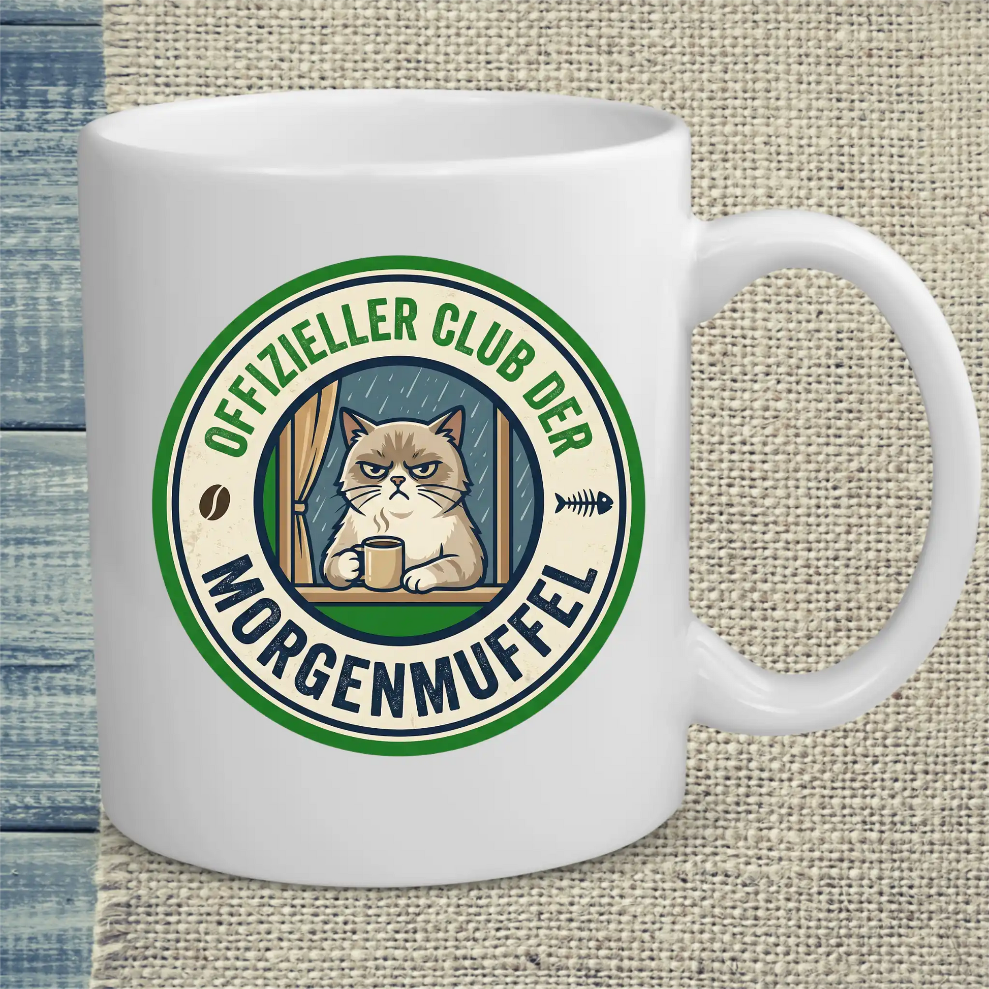 Tasse 325ml - Offizieller Club der Morgenmuffel - Katze & Kaffee