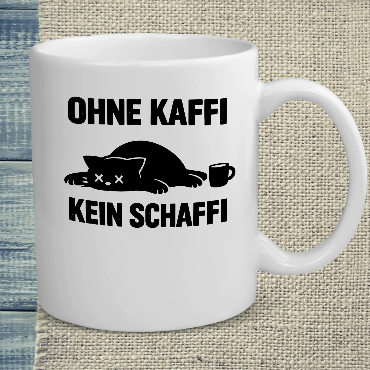 Tasse 325ml - Ohne Kaffi kein Schaffi - Katze & Kaffee