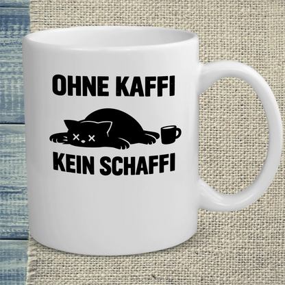 Tasse 325ml - Ohne Kaffi kein Schaffi - Katze & Kaffee
