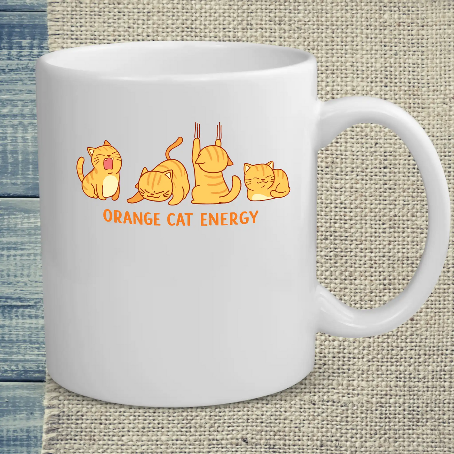 Tasse 325ml - Orange Cat Energy - Katze, Orange