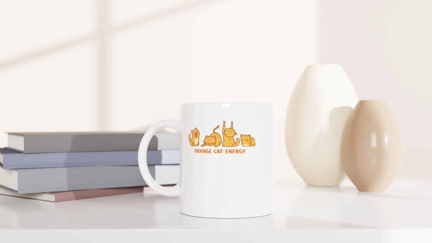 Tasse 325ml - Orange Cat Energy - Katze, Orange
