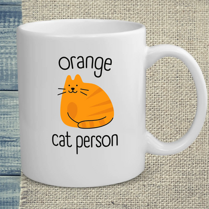 Tasse 325ml - Orange Cat Person - Katze, Orange