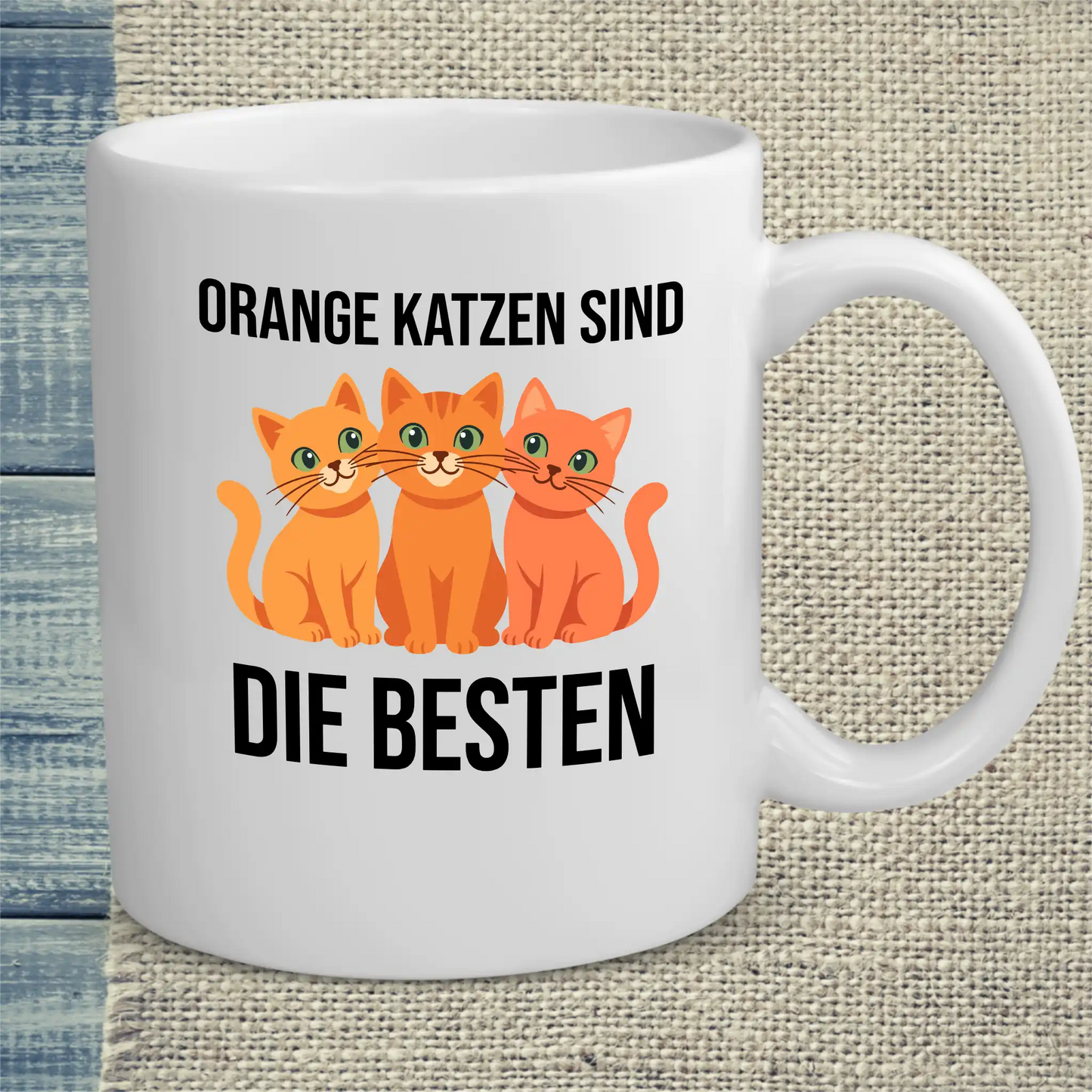 Tasse 325ml - Orange Katzen sind die besten - Katze, Orange