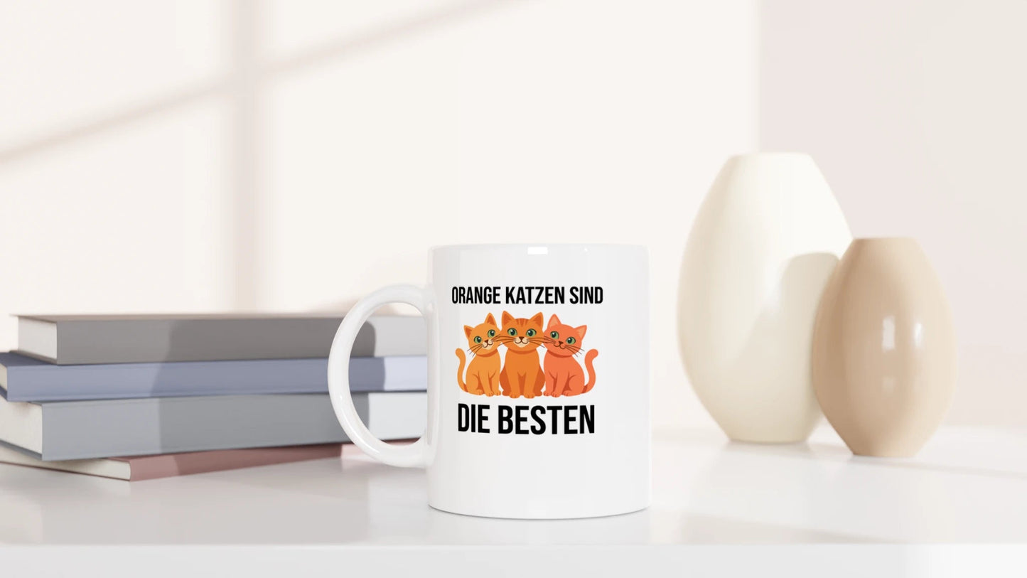 Tasse 325ml - Orange Katzen sind die besten - Katze, Orange