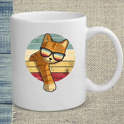 Tasse 325ml - Orange Vintage - Katze, Orange