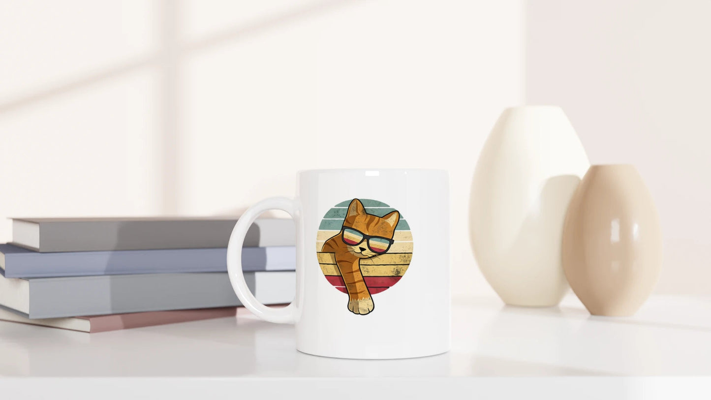 Tasse 325ml - Orange Vintage - Katze, Orange
