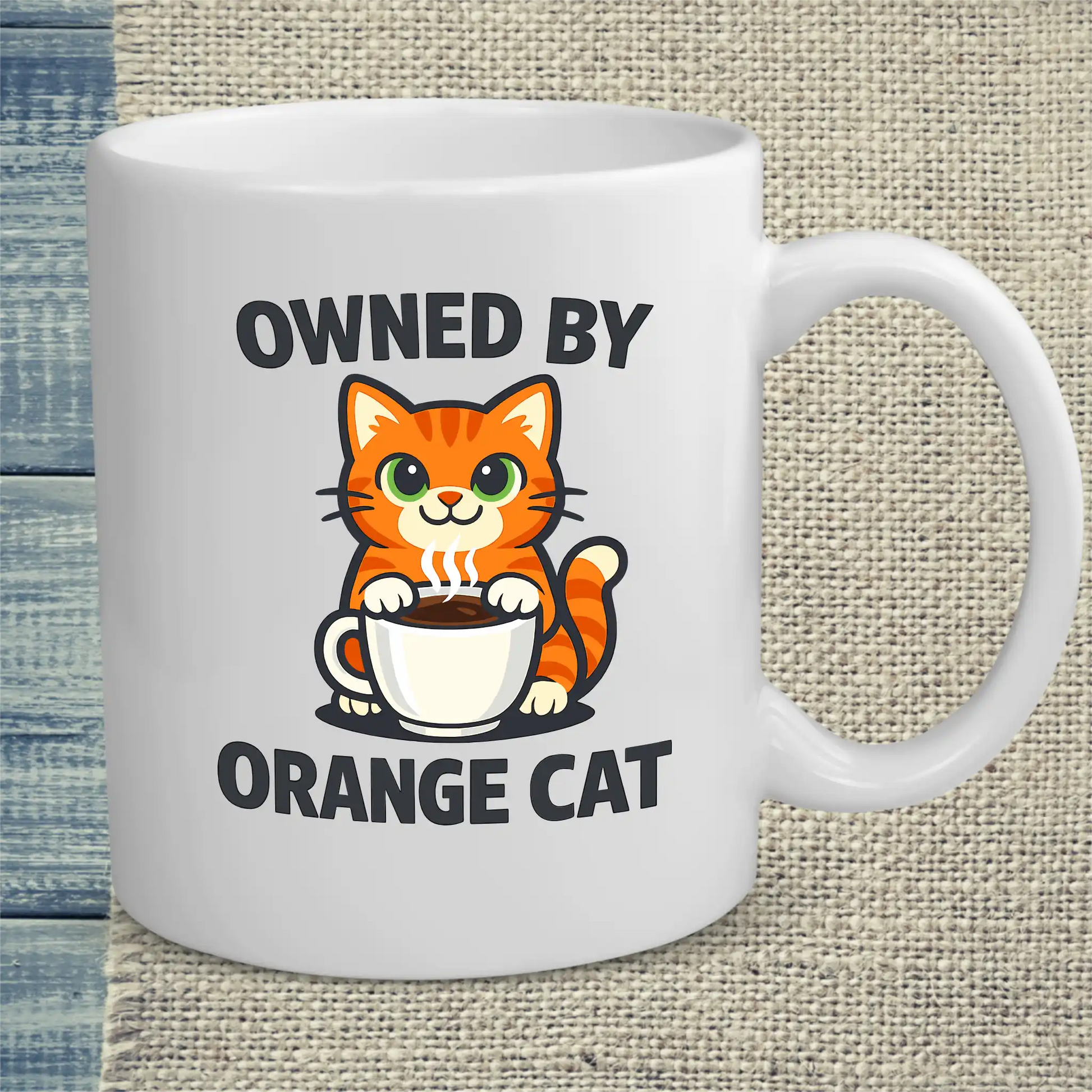 Tasse 325ml - Owned by Orange Cat - Katze & Kaffee, Orange