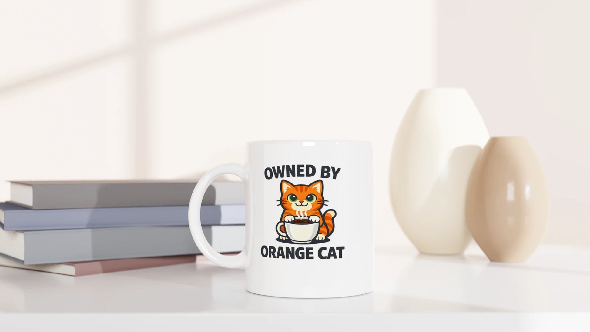 Tasse 325ml - Owned by Orange Cat - Katze & Kaffee, Orange