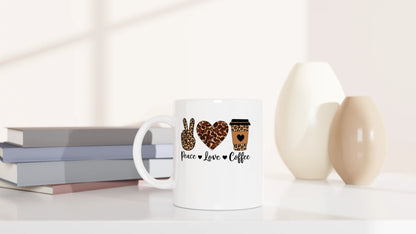 Tasse 325ml - Peace - Love - Coffee - Kaffee