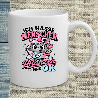 Tasse 325ml - Pflanzen sind OK - Katze