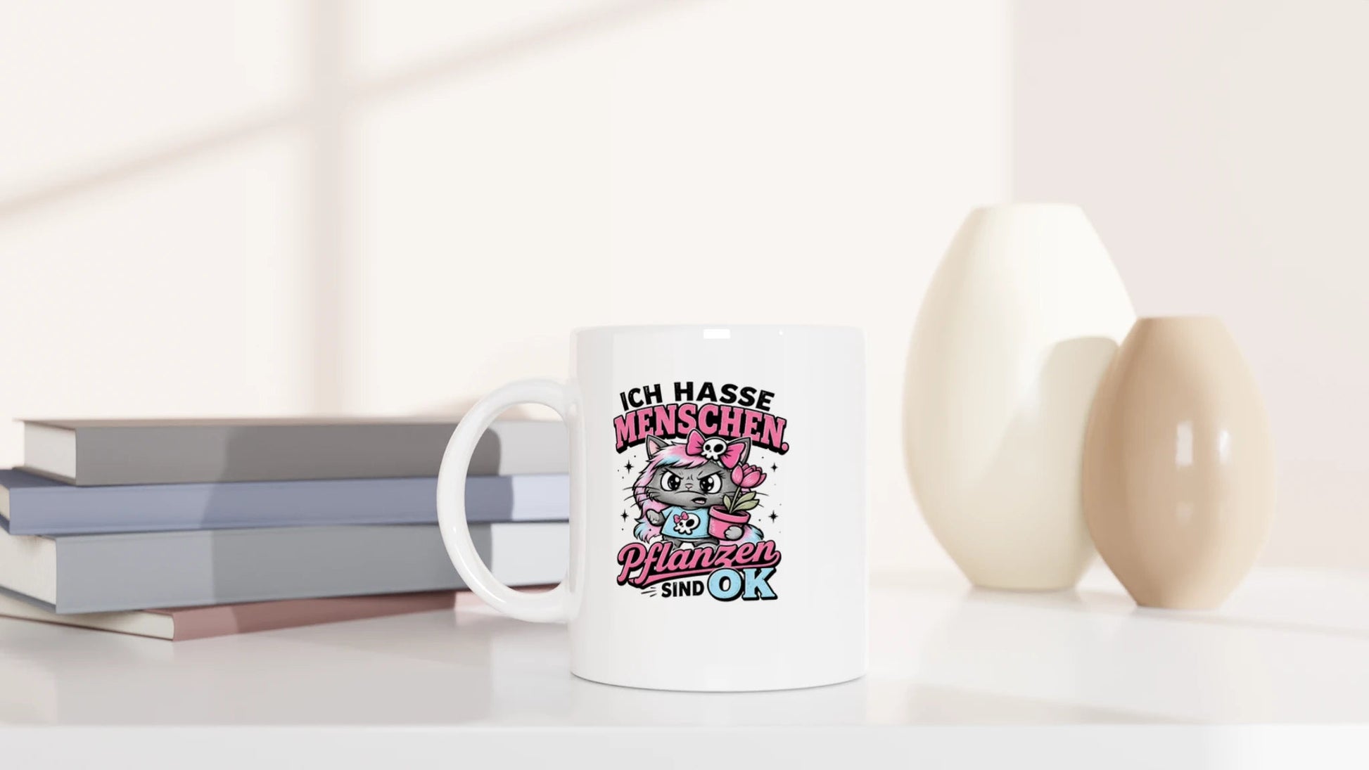 Tasse 325ml - Pflanzen sind OK - Katze