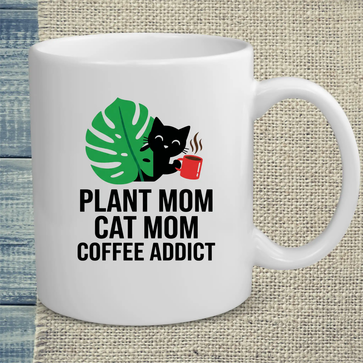 Tasse 325ml - Plant Mom - Katze & Kaffee