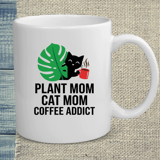 Tasse 325ml - Plant Mom - Katze & Kaffee