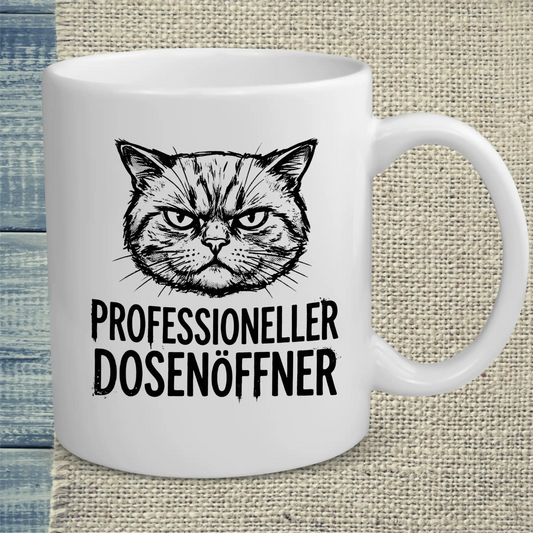 Tasse 325ml - Professioneller Dosenöffner - Katze