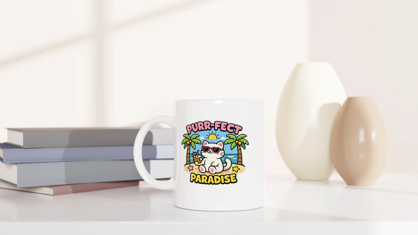 Tasse 325ml - Purr-Fect Paradise - Katze, Sommer