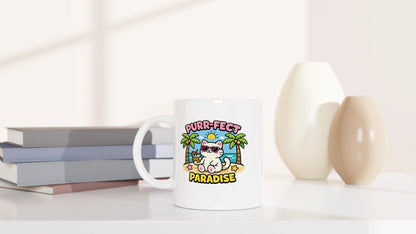 Tasse 325ml - Purr-Fect Paradise - Katze, Sommer