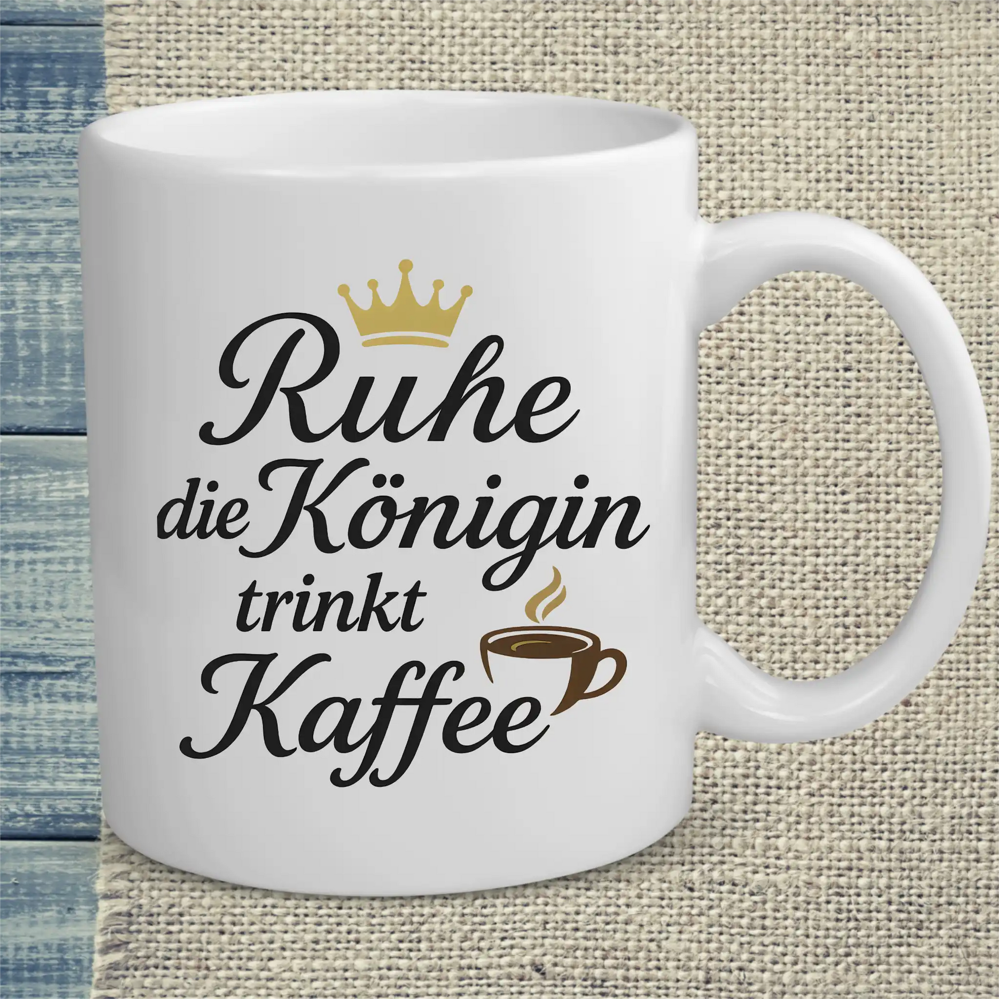 Tasse 325ml - Ruhe, die Königin trinkt Kaffee - Kaffee