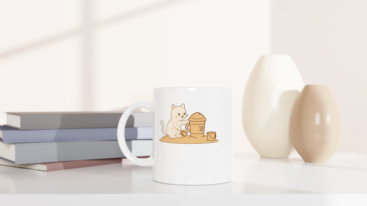 Tasse 325ml - Sandkuchen - Katze, Sommer