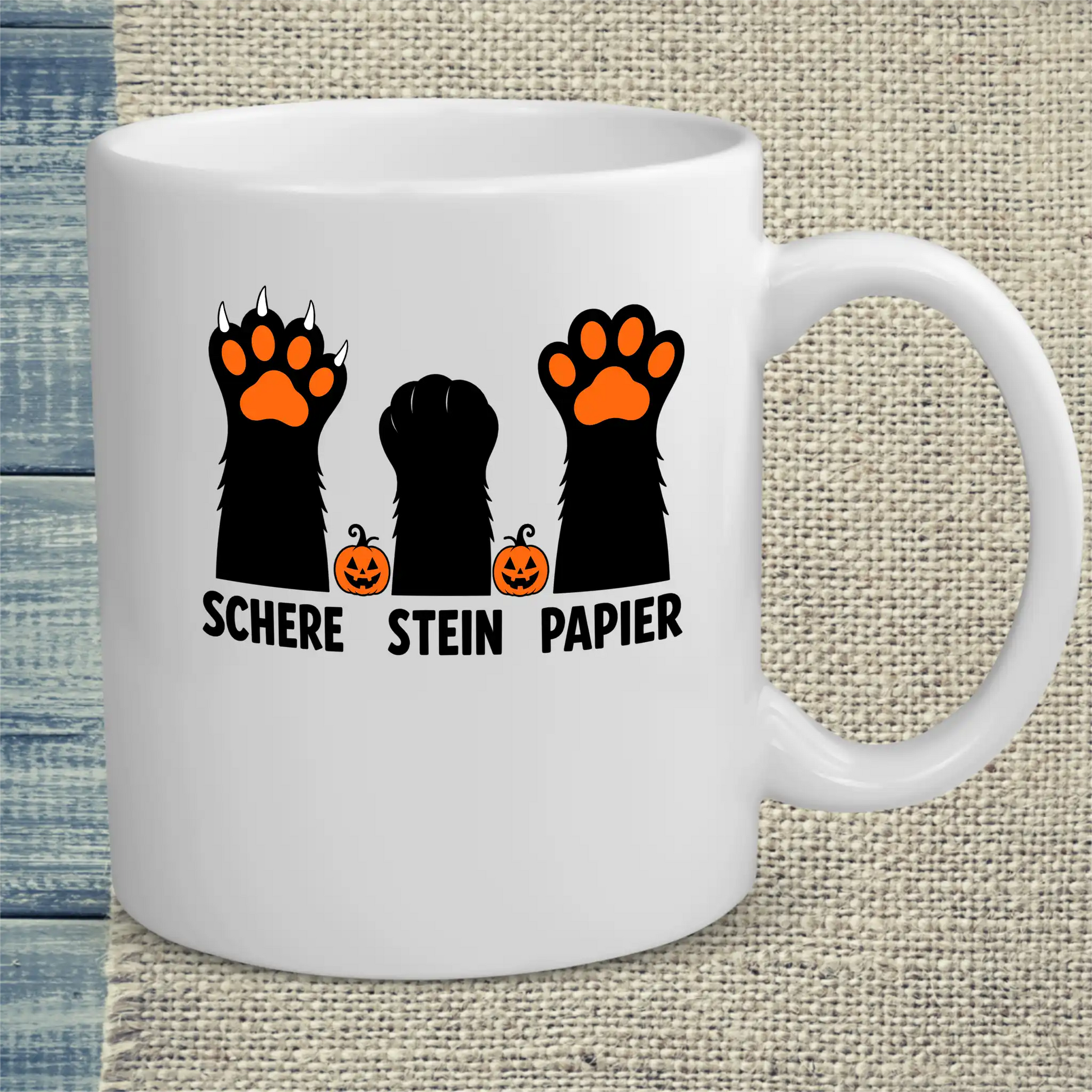 Tasse 325ml - Schere Halloween - Katze, Halloween