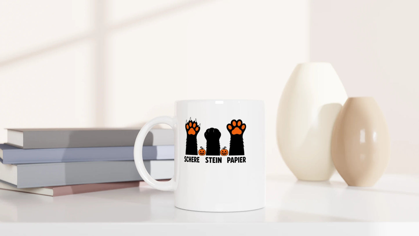 Tasse 325ml - Schere Halloween - Katze, Halloween