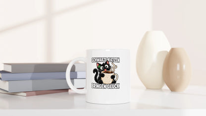 Tasse 325ml - Schwarze Katzen bringen Glück - Katze & Kaffee
