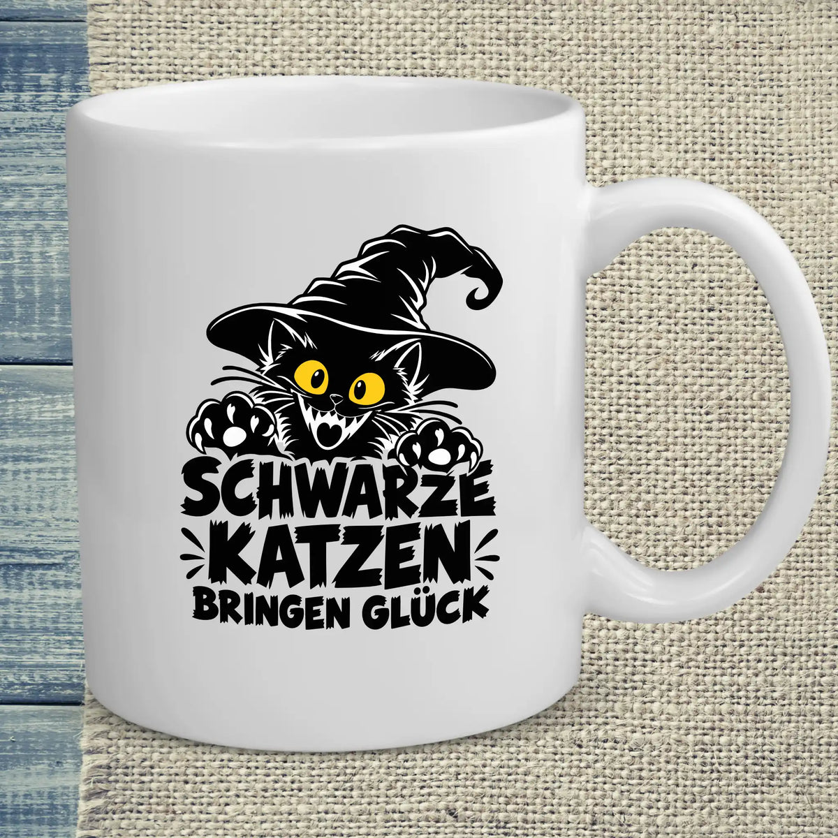 Tasse 325ml - Schwarzes Glück - Katze, Halloween