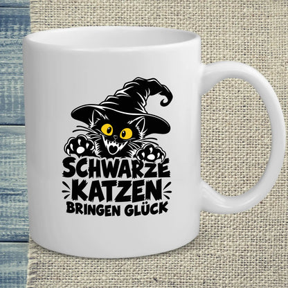 Tasse 325ml - Schwarzes Glück - Katze, Halloween