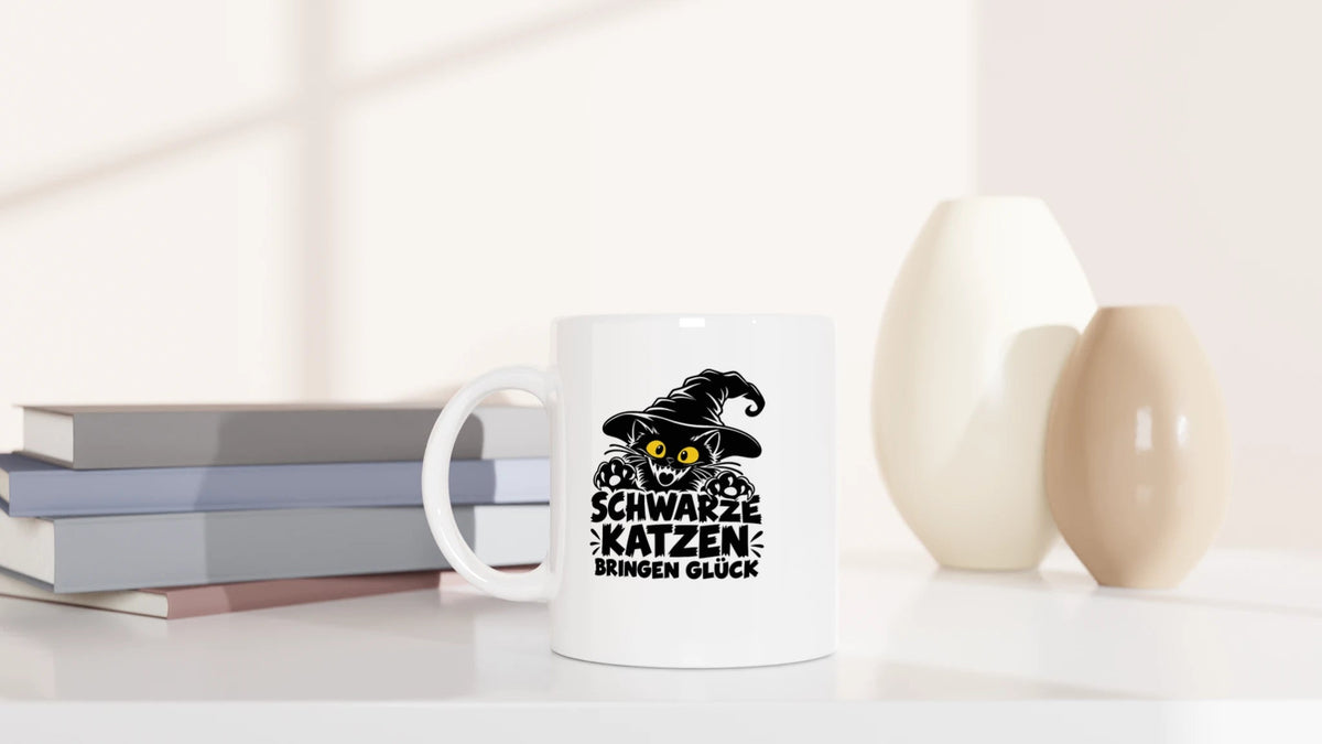 Tasse 325ml - Schwarzes Glück - Katze, Halloween