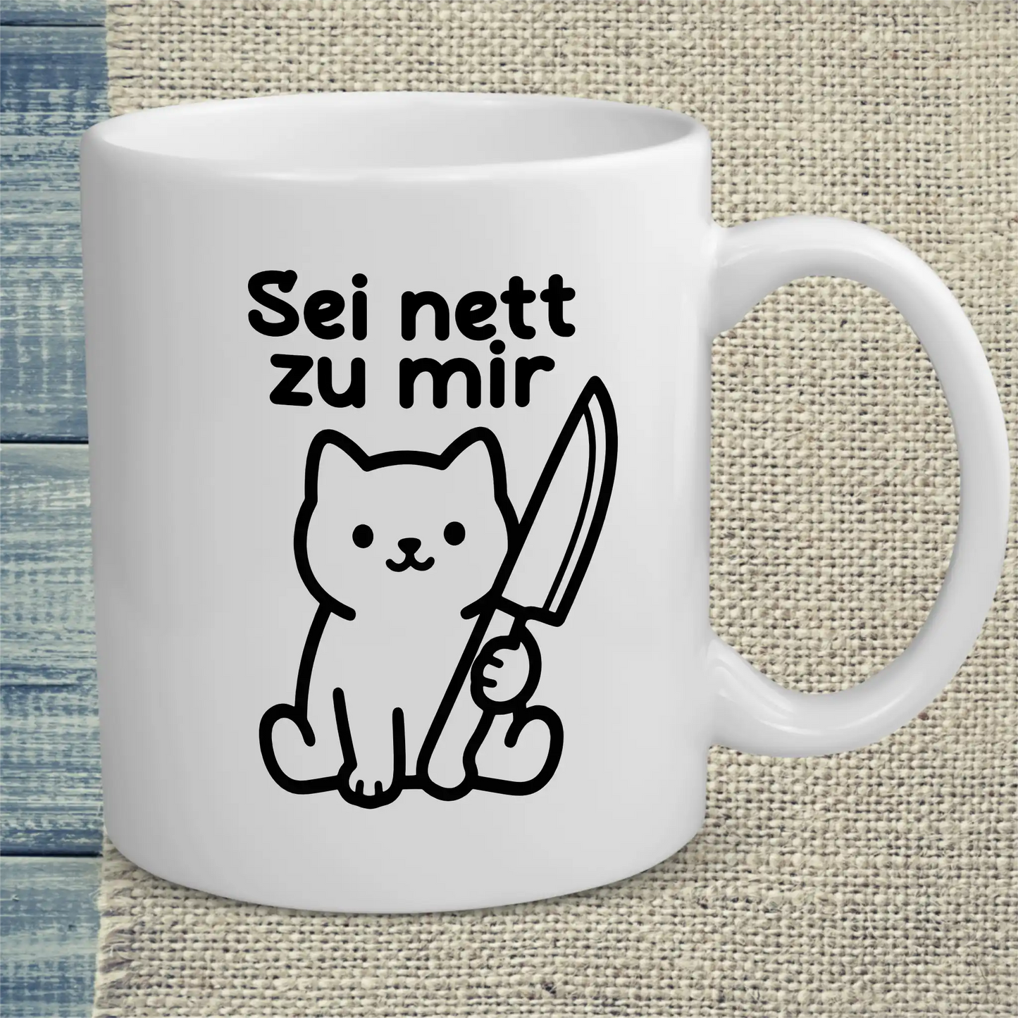 Tasse 325ml - Sei nett zu mir - Katze