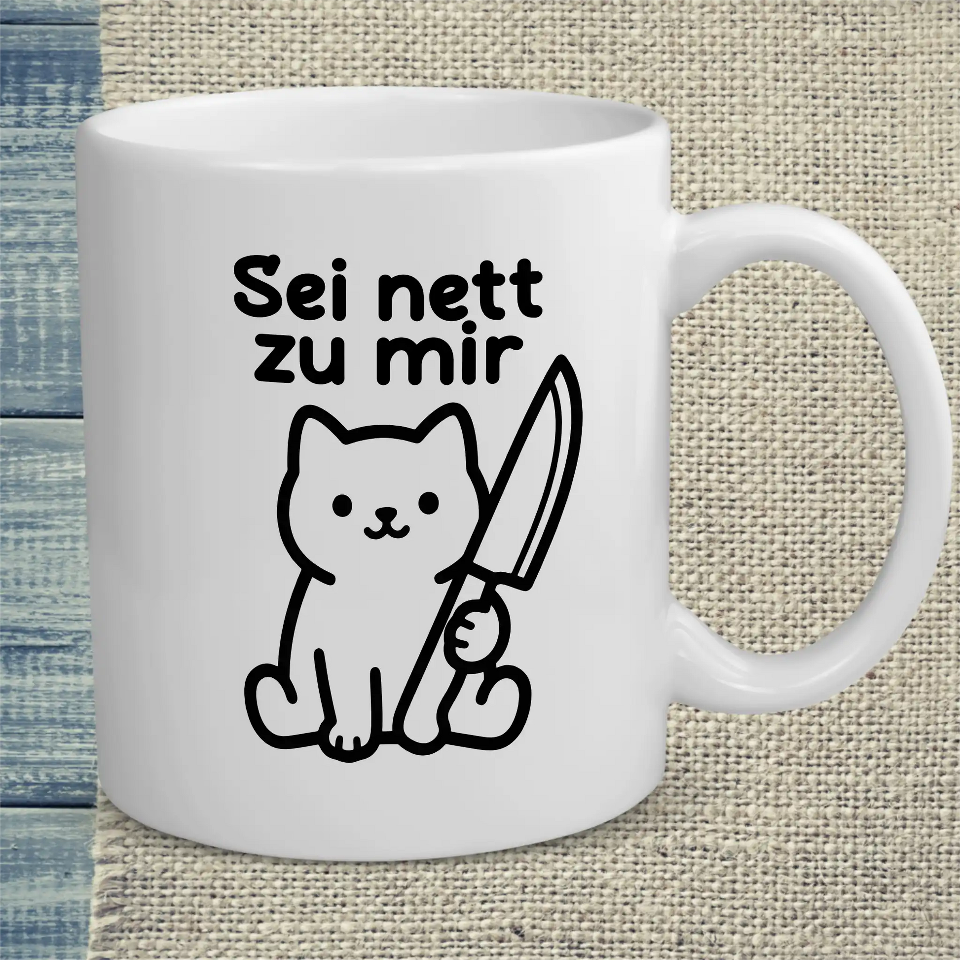 Tasse 325ml - Sei nett zu mir - Katze