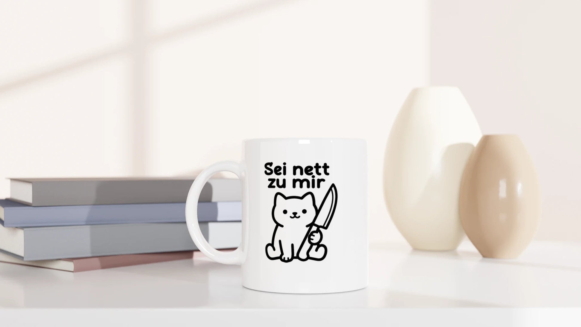 Tasse 325ml - Sei nett zu mir - Katze