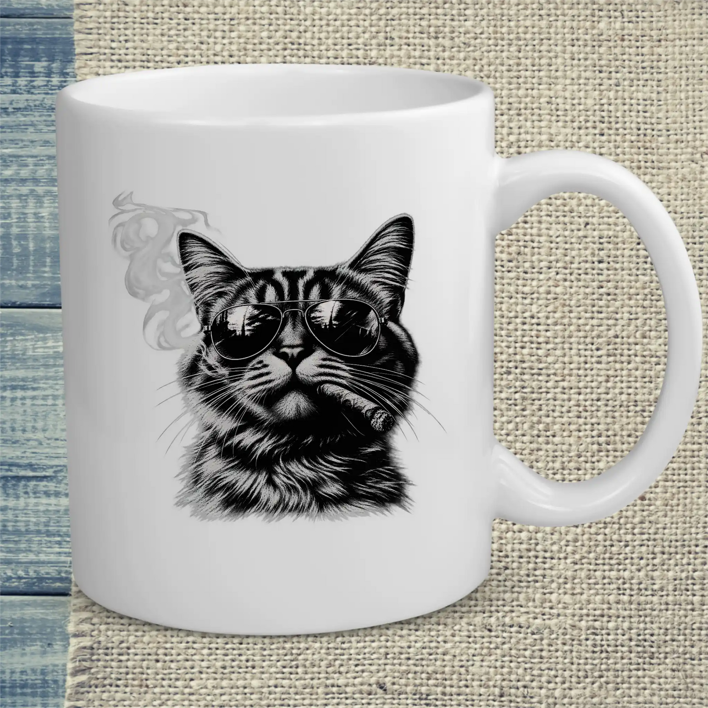 Tasse 325ml - Smoking Cat - Katze