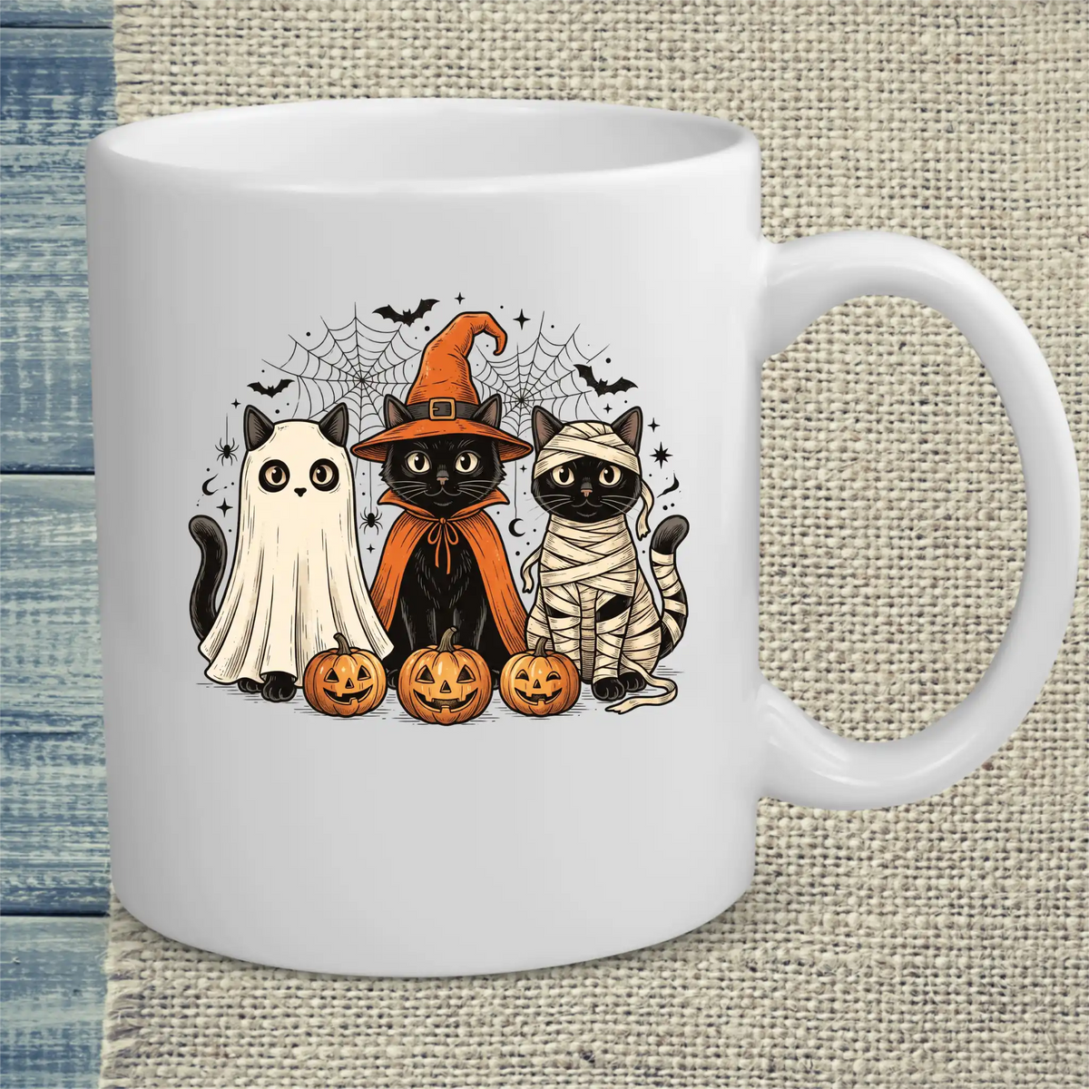 Tasse 325ml - Spooky Halloween - Katze, Halloween