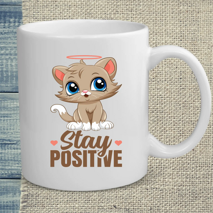 Tasse 325ml - Stay Positive - Katze