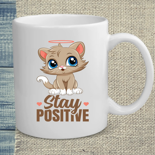 Tasse 325ml - Stay Positive - Katze