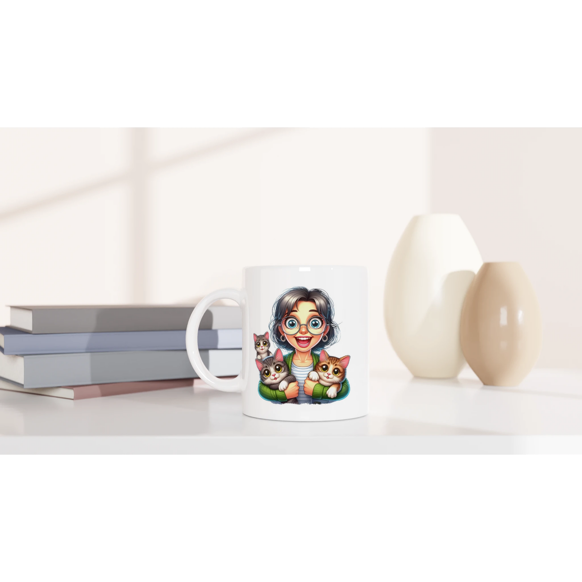 Tasse 325ml - Stolze Katzen Mama - Kaffee, Cat Lady