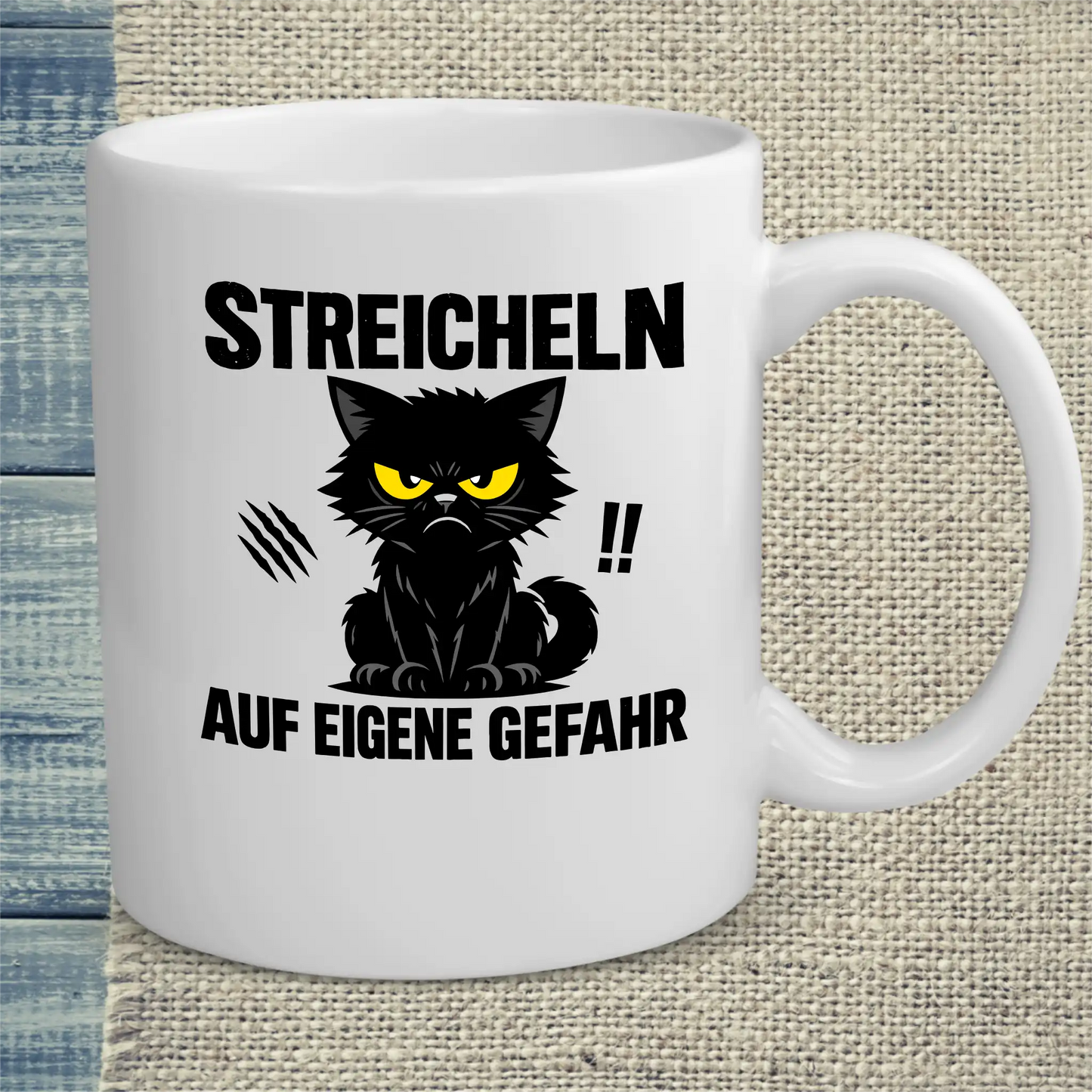 Tasse 325ml - Streicheln auf eigene Gefahr - Katze