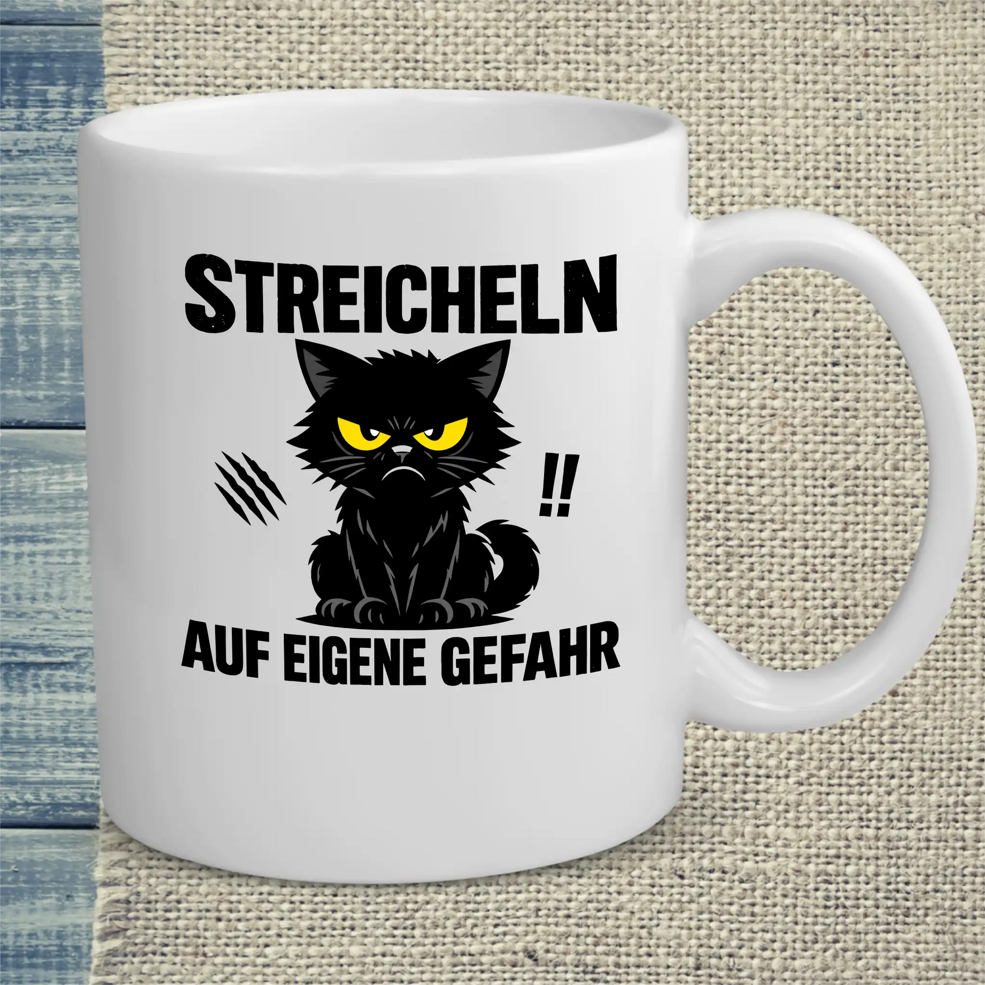 Tasse 325ml - Streicheln auf eigene Gefahr - Katze