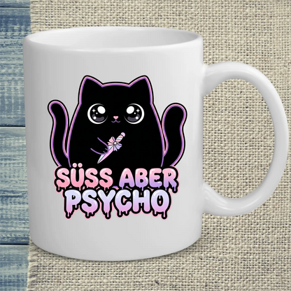 Tasse 325ml - Süß aber Psycho - Katze