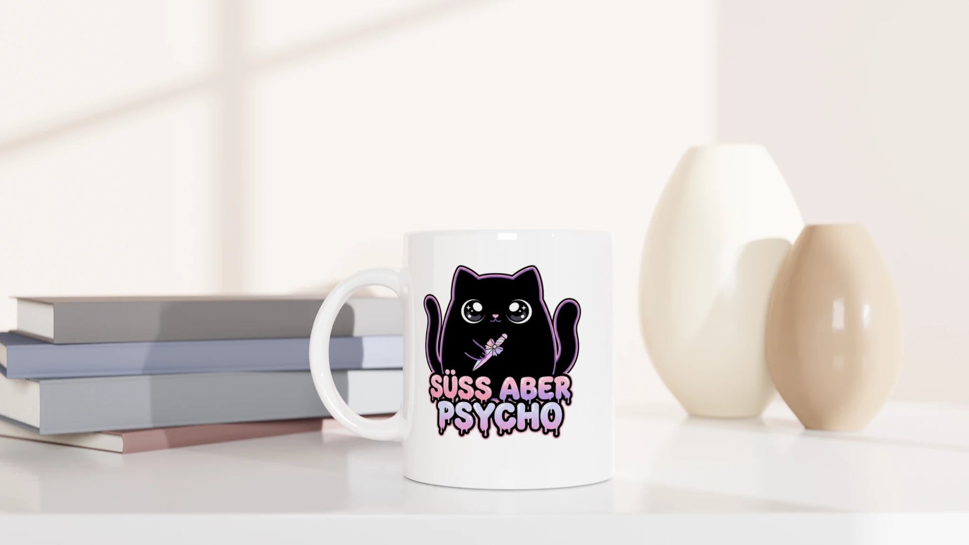 Tasse 325ml - Süß aber Psycho - Katze