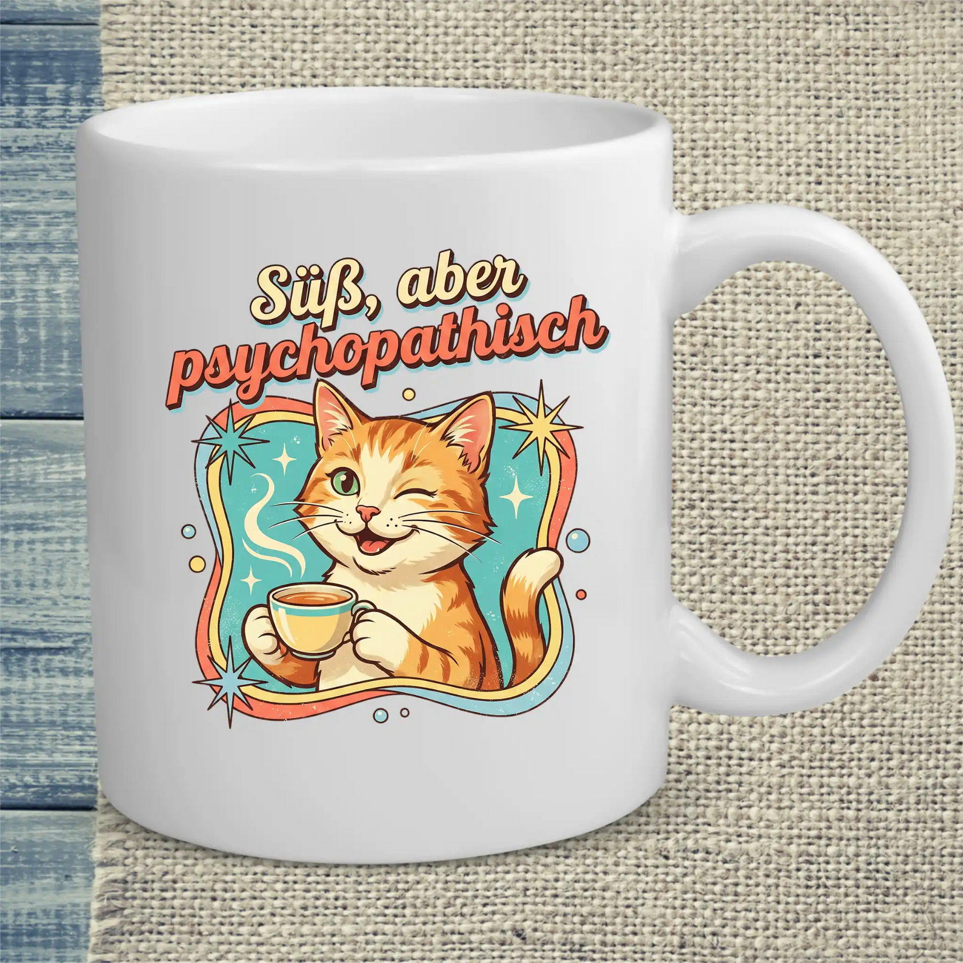 Tasse 325ml - Süß, aber psychopathisch - Katze & Kaffee