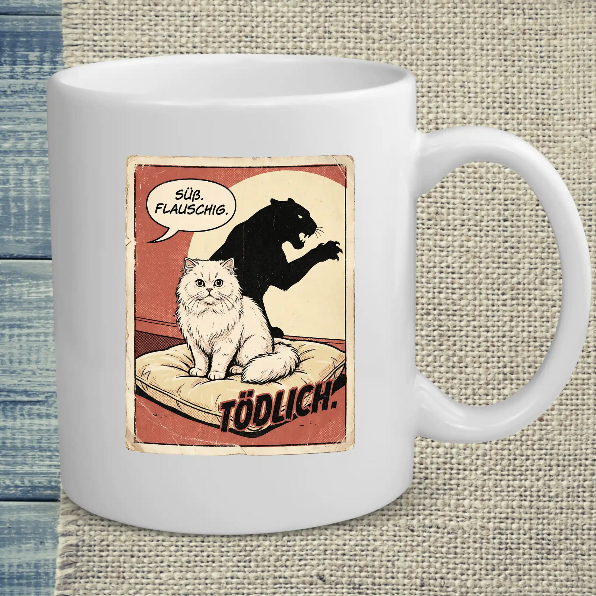 Tasse 325ml - Süß. Flauschig. Tödlich. - Katze