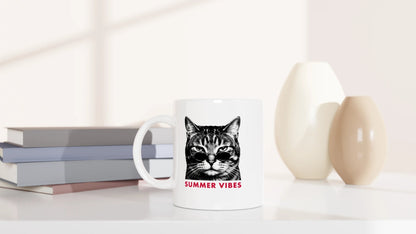 Tasse 325ml - Summer Vibes Streetwear - Katze, Sommer