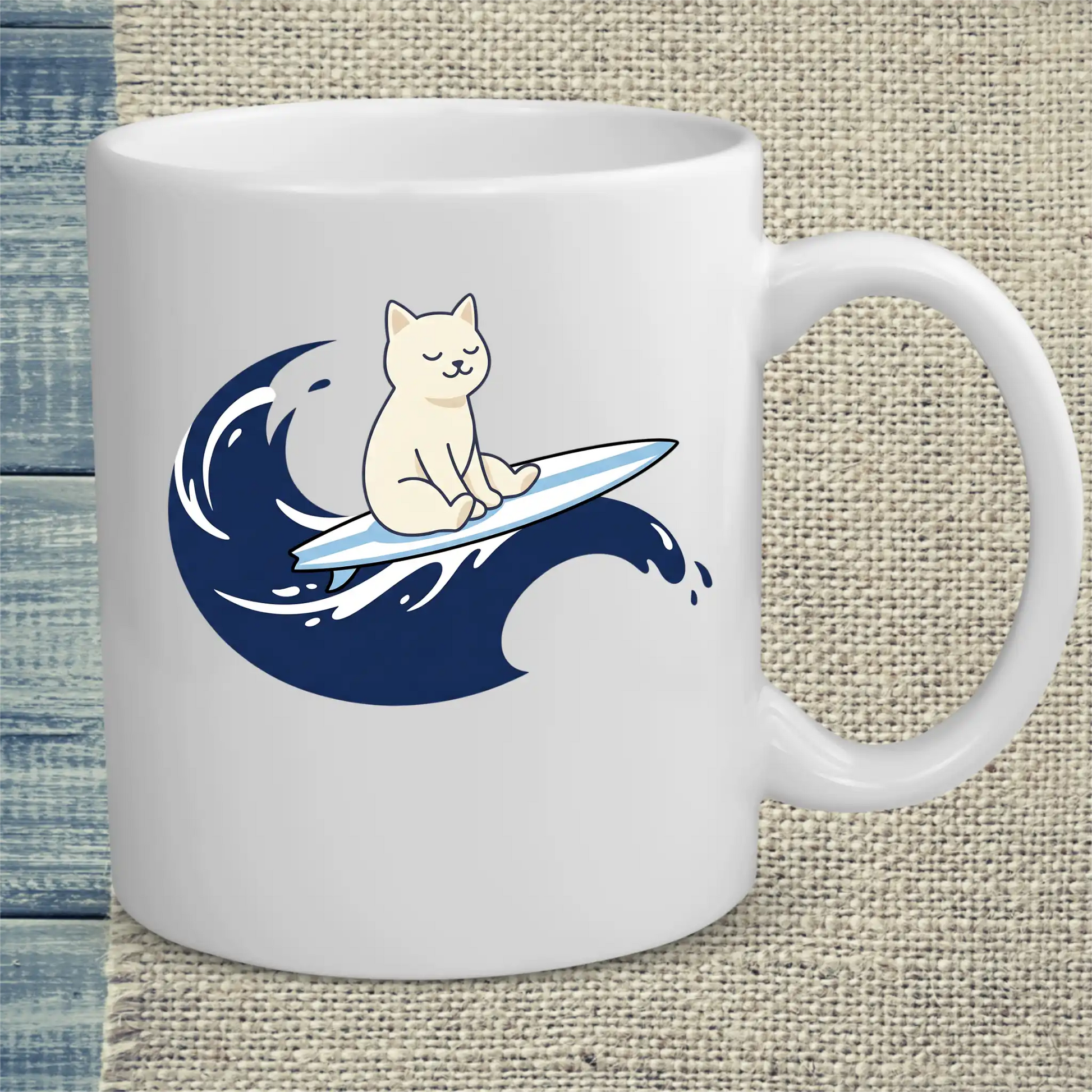 Tasse 325ml - Surfing Cat - Katze