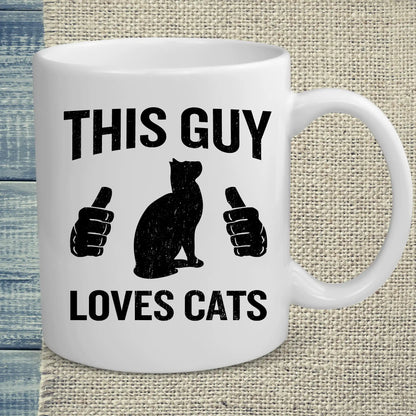 Tasse 325ml - This Guy Loves Cats - Katze, Cat Guy
