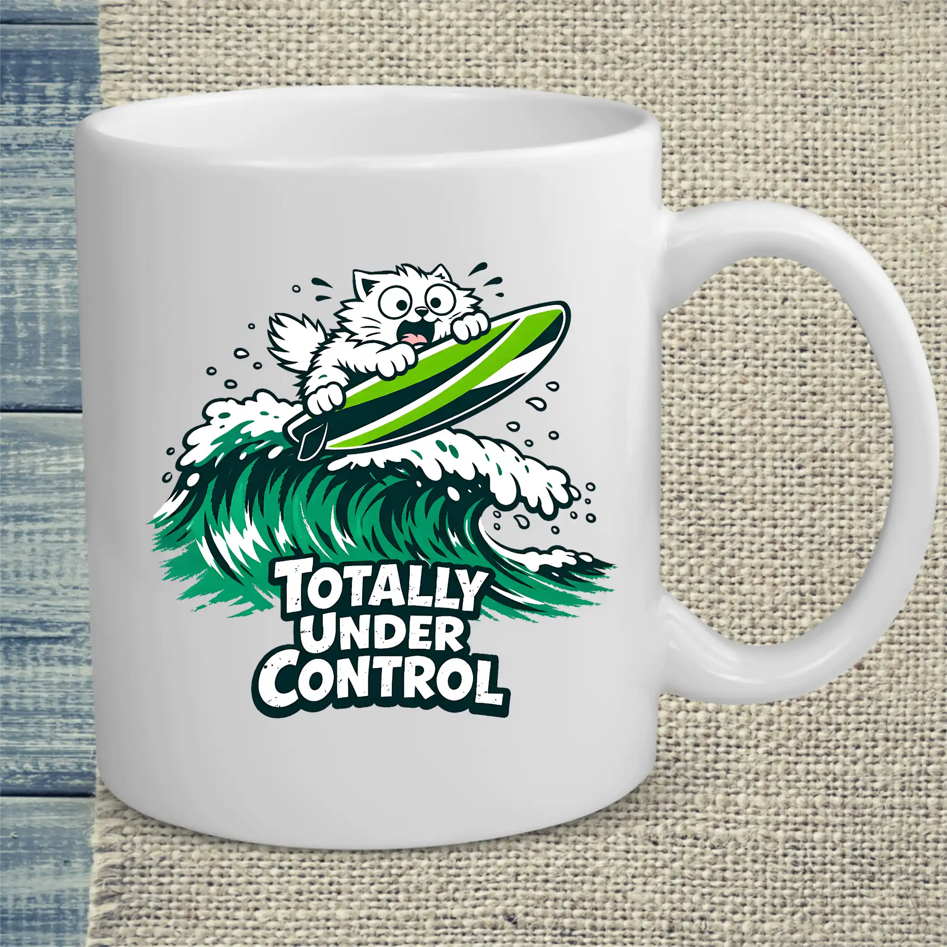 Tasse 325ml - Totally Under Control - Katze, Sommer
