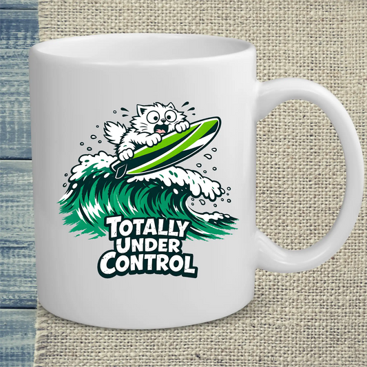 Tasse 325ml - Totally Under Control - Katze, Sommer